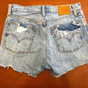 Levi's 501 Distressed Denim Shorts